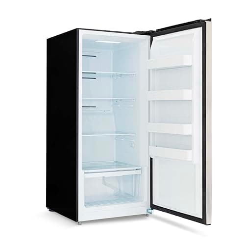 Newair Upright Freezer | 13.8 Cu. Ft., Garage-Ready Stand Up Freezer with Digital Controls, Auto Defrost, Fast Freeze Mode & LED Lighting | Stainless Steel 17