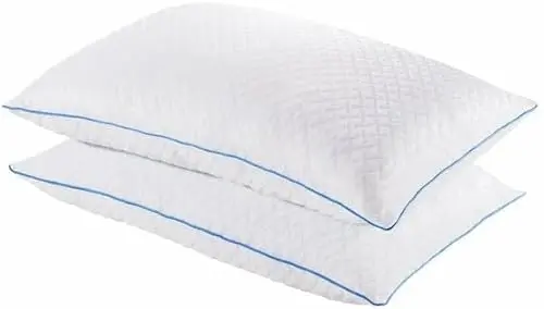 Purelux Gel Memory Foam Adjustable Comfort Cooling Pillow. Queen 2 Pack (20in x 28in)