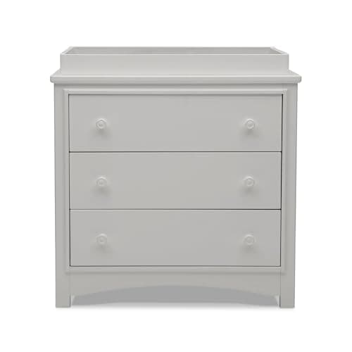 Delta Children Perry 3 Drawer Dresser with Changing Top and Interlocking Drawers, Moonstruck Grey 11