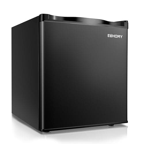 EUHOMY 1.1 Cubic Feet Mini Freezer, Countertop, Single Door Compact Upright Freezer with Reversible Door, Removable Shelves, Small freezer for Home/Dorms/Apartment/Office, New Black