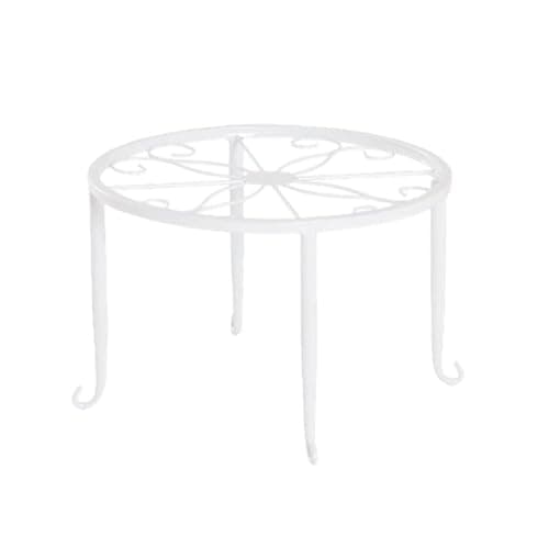 1 Pack Metal potted plant stand, rust-proof iron flower pot stand, heavy duty pot stand for indoor patio(White)