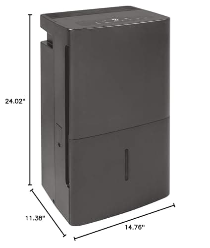 GE Energy Star Portable Dehumidifier 50 Pint with Pump, Perfect for Bedroom, Basement & Garage, Ideal for High Humidity Areas, Built-in Pump Eliminates Need to Check Water Levels, Grey 6