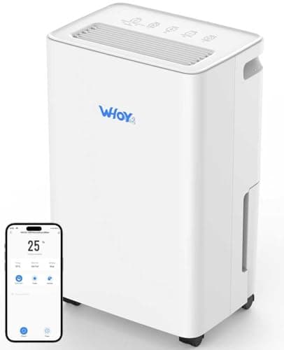 Dehumidifier for Basements, 2200 Sq. Ft., 30 Pints, Max 50 Pints 1.6L Tank, App-Controlled, With 4.9 ft Drain Hose Low noise, for Living room, Basements and Office