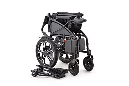 Lightweight Folding Electric Wheelchair – Only 47 lbs, Premium Leather Cushion, Airline-Approved, Dual Motor, Compact Design, 12-Mile Range, 265 lb Capacity (Model1) 6