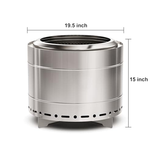Panovue 19.5 inch Smokeless Fire Pit with Carry Bag, Stainless Steel Outdoor Smokeless Firepit, Wood Burning Fire Pits for Camping, Bonfire,Low Smoke Firepit for Outside(Silver) 6