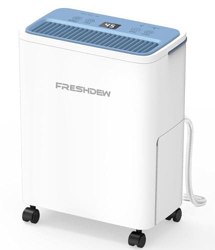 FRESHDEW Dehumidifier, 30 Pints Dehumidifiers for Home, 1500 Sq. Ft Dehumidifiers with Drain Hose, 0.52 Gallon Water Tank for Basement Bathroom Bedroom, Overflow Protection, 24H Timer (1500 Sq.ft)