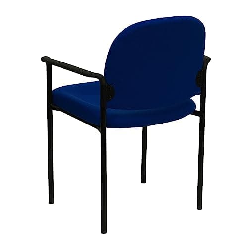 Flash Furniture Tiffany Comfort Navy Fabric Stackable Steel Side Reception Chair with Arms 5