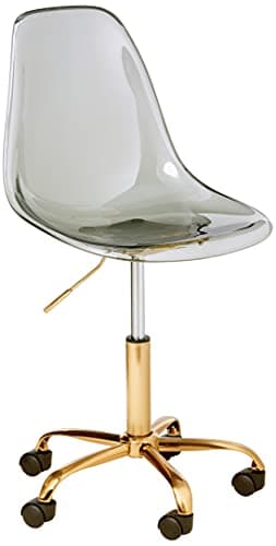 Urban Lifestyle Acrylic Rolling Chair, Black 21D x 19W x 34H Inch