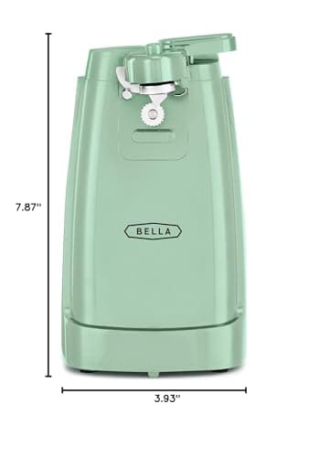 bella Electric Can Opener and Knife Sharpener, Removable Cutting Lever, Cord Storage, Stainless Steel Blade, Sage 8