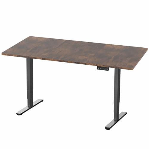 VIVO Electric 71 x 36 in Dual Motor Rustic Sit Stand Desk, Memory Height Adjustment, 2B Series, Vintage Brown Top Black Frame, DESK-KIT-2B7N-36 9