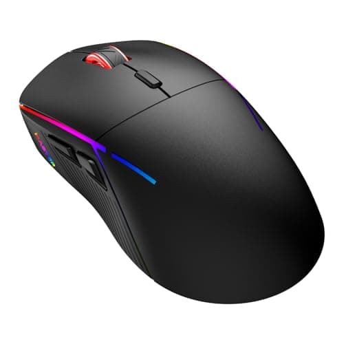 FFJ Wireless Gaming Mouse, Gaming Mouse with 16000 DPI, RGB Backlit Ergonomic Mouse, Wireless Gaming Mouse with 2 Bluetooth Function, Rechargeable, 75Hrs for PC, Laptop, Mac, PS5, Windows