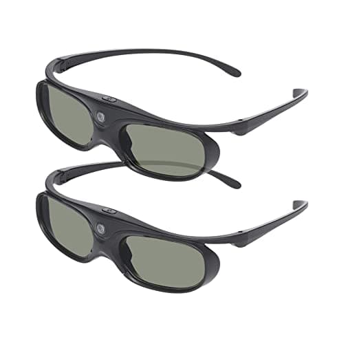 Sintron 2X ST08-DLP 3D Active DLP-Link Glasses Eyewear Rechargeable - 144Hz for 3D-Ready DLP Projectors Including Optoma, BenQ, Acer, Dell, Viewsonic, Vivitek, Sharp, LG, NEC, Mitsubishi (Black)