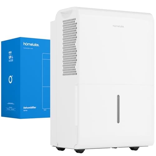 hOmeLabs Dehumidifier for Home, Office, Basements with Powerful Moisture Removal, Humidity Control, Auto Shut-off, Quiet Operation - 7,000 Sq Ft Wi-Fi (50 Pint MAX 120 Pint at 95°F, 90% RH)