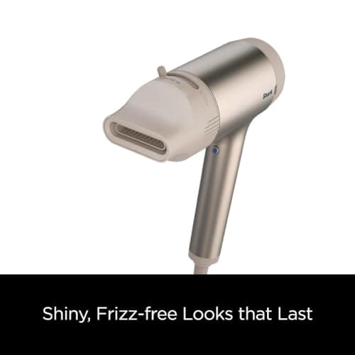 Shark HD120BRN Blow Dryer HyperAIR Fast-Drying with IQ 2-in-1 Concentrator, Styling Brush, and Curl-Defining Deep Diffuser Attachments, Ionic, No Heat Damage, for All Hair Types, Stone 8