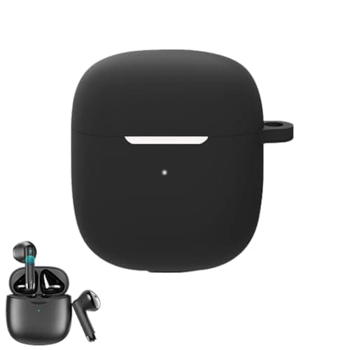 smaate Silicon Case Cover Compatible with Jxrev J51 Wireless Earbuds, Protective Skin with Keychain, with hole for charging
