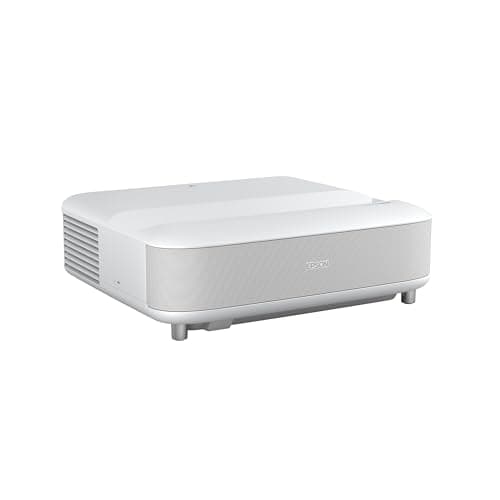 Epson EpiqVision Ultra LS650 Short Throw 3-Chip 3LCD Smart Streaming Laser Projector 4K PRO-UHD, HDR, 3600 Lumens, up to 120", Setting Assistant, Android TV, Sound by Yamaha - White