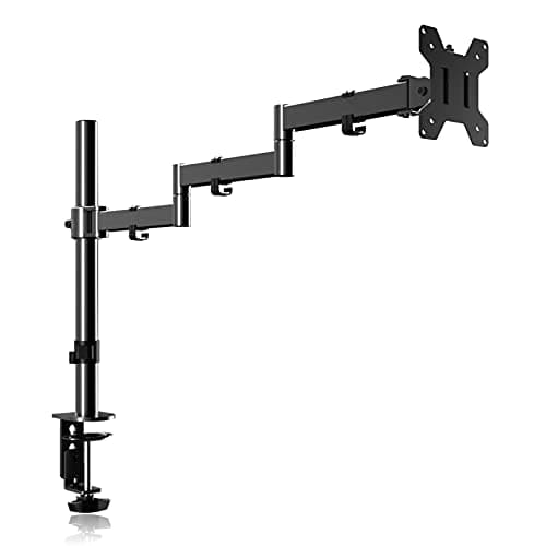 Single Long Monitor Stand, 13 to 32 inch Computer Monitor Desk Mount, Extra Long Adjustable Computer Arm, VESA Stand for 1 Screen, Max VESA 100x100, MD9431
