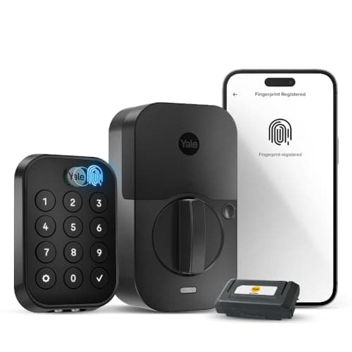Yale Assure Lock 2 Touch Deadbolt, Black Key-Free Fingerprint Smart Door Lock with Wi-Fi Connected Touchscreen Keypad and Fingerprint Scanner for Code Entry and Remote Access, YRD430-F-WF1-BSP
