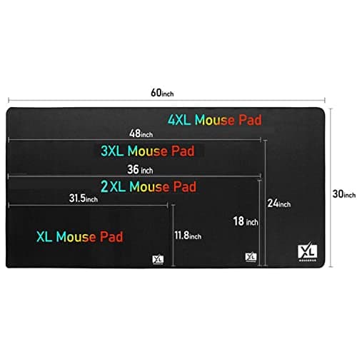 3XL Huge Mouse Pads Oversized (48''x24'') - Extra Large Gaming XXXL Mousepad for Full Desk - Super Thick Nonslip Rubber Base and Waterproof Desktop Keyboard Extended Mouse Mat (Black, XXX-Large) 7