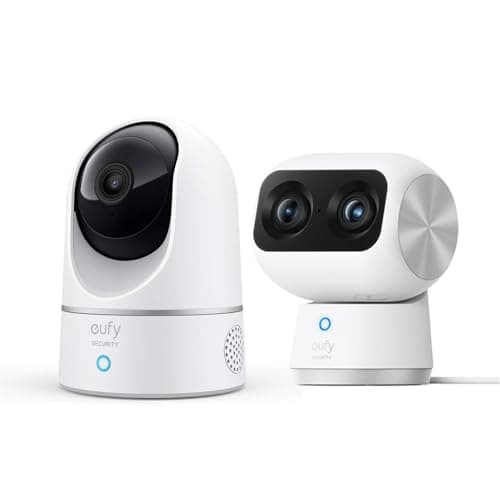 eufy Security Indoor Cam E220, Pan & Tilt Indoor Cam S350, Dual Cameras, 4K UHD Resolution Security Camera with 8× Zoom and 360° PTZ