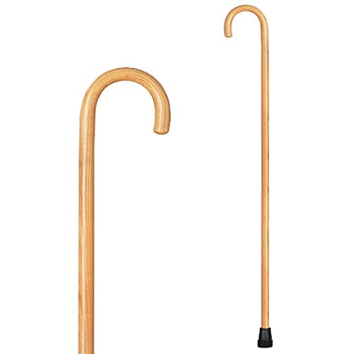 Carex Wooden Walking Cane, Round Handle Wood Cane with Natural Ash Finish and Rubber Tip, Traditional Style Walking Stick for Men and Women, 36 Inch Height, 7/8 Inch Diameter Natural Ash Finish