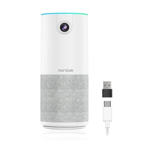 NUROUM C10(2nd Gen) 1080P Conference Webcam with Microphone Speaker, Portable All in One Computer Camera for Video Conference, AI Noise Cancellation & AGC, USB Plug&Play for PC/Desktop Zoom/Teams