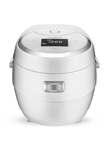 CUCKOO Micom Rice Cooker 10-Cup Uncooked / 20-Cup Cooked with Nonstick Inner Pot, Large Rice Maker with 16 Menu Options, Fuzzy Logic Technology, Auto Clean Mode, LCD Display, White (CR-1020F)