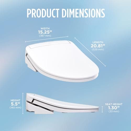 TOTO® WASHLET® KS6 Electronic Bidet Toilet Seat with Instantaneous Water Heating, PREMIST and EWATER+ Wand Cleaning, Elongated, Cotton White - SW3946#01 18