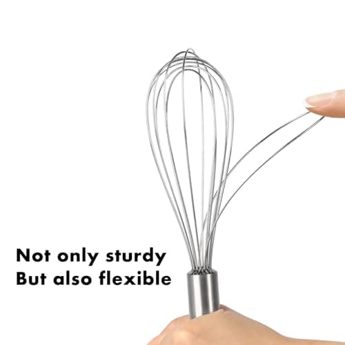 OYV 304 Stainless Steel Whisk Set, Dishwasher Safe Rustproof Metal Whisk, Professional Balloon Wire Whisks for Kitchen Cooking, Perfect For Blending, Whisking, Baking, Beating, 3 Packs (8" 10" 12") 8