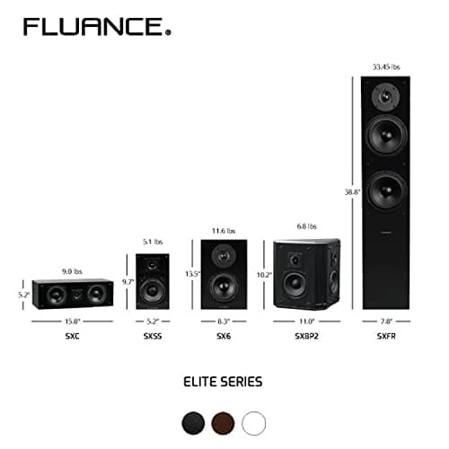 Fluance Elite High Definition 2-Way Bipolar Surround Speakers for Wide Dispersion Surround Sound in Home Theater Systems - Black Ash/Pair (SXBP2) 7