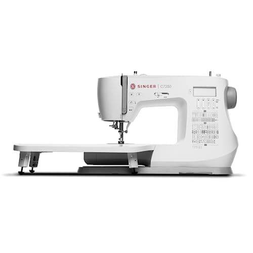 SINGER C7250 Computerized Sewing & Quilting Machine with Extension Table & Accessory Kit | 417 Stitch Applications, Built-In Lettering, Metal Frame, LCD Screen, One-Step Buttonhole & Speed Control