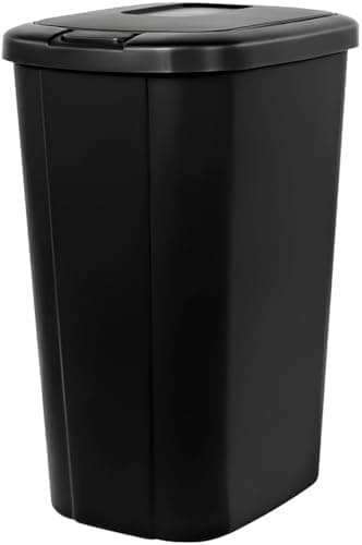 Generic 13.3 Gallon Trash Can, Plastic Touch Top Kitchen Trash Can, Black