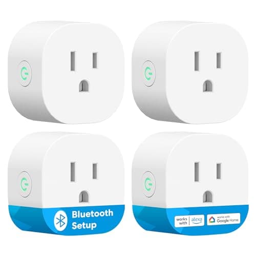 Meross Smart Plug Mini, 15A WiFi Bluetooth Outlet Socket Compatible with Alexa, Google Assistant, Voice & App Remote Control, Timer, Offline Control, ETL FCC Certified 4 Pack, 2.4G Only