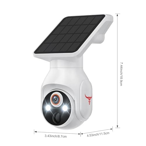 SizzChat 1080p WiFi Security Camera with Solar Panel, Battery Powered, Pan Tilt, AI Motion Detection, Night Vision, 2-Way Talk, IP65, 2.4GHz WiFi, Cloud Storage 8