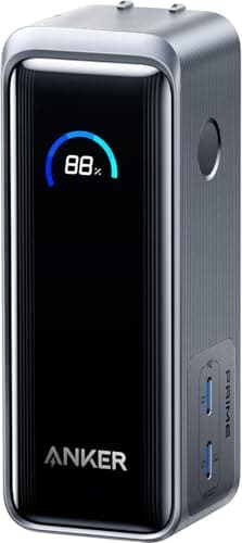 Anker Power Bank 9.6K – 65W Ultra-Fast USB-C Charging, Built-in AC Plug & GaN Technology | 9600mAh Portable Charger for MacBook, iPad Pro, iPhone 16, 15, 14, Galaxy S25, S24, Steam Deck, & More