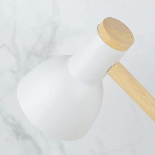 BIFULDYO LED White Desk Lamps for Home Office, 3-Color Dimmable White Table Lamp for Bedroom, Wood Desk Lights for Dorm Roomb, Desktop Lighting, Tabletop 8