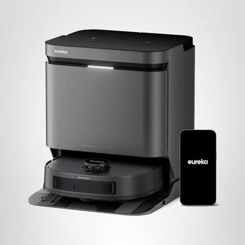 Eureka J15 Evo Ultra Self-Emptying Robot Vacuum Combo, 22,000 Pa Suction Auto Mop Lifting 131°F Hot Air Dry Scrub Extend Robotic Vacuum Cleaner 9