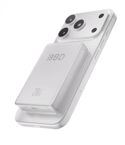 BBD Magnetic Power Bank for iPhone,12000mAh Magsafe Battery Pack with 20w Fast Charging,Slim Magsafe Power Bank USB C in&Out,Wireless Portable Charger for iPhone 17/16/15/14/13/12 Series-Silver