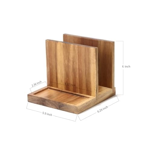 EVERBBKING Napkin salt pepper holder Wooden Napkin Holder for Salt and Pepper Shakers Caddy,Suitable for Kitchen, Restaurant, Bar, Office, Parties, Home Décor 8