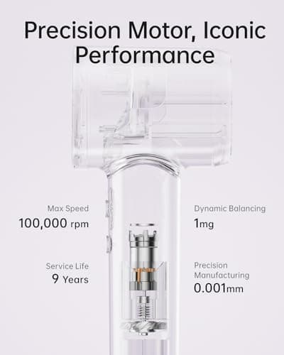 Laifen SE Lite Hair Dryer, Negative Ionic Blow Dryer with 100,000 RPM Brushless Motor for Fast Drying, High-Speed Low Noise Thermo-Control Hairdryer with Lightweight Design for Home/Portable Travel 6