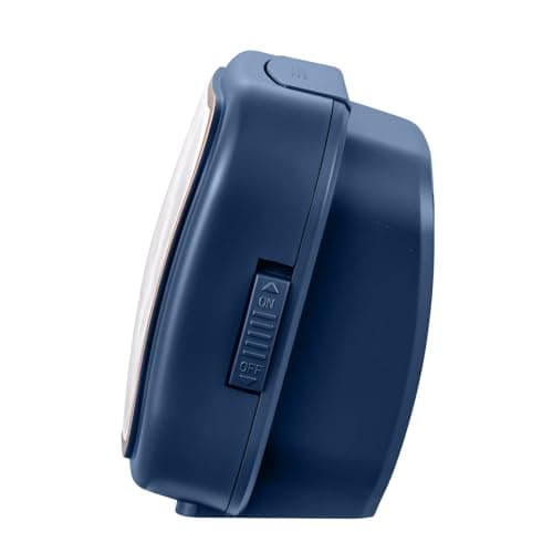 Tinload 4.5" Vintage Retro Analog Alarm Clock, Super Silent Non Ticking Clock with Manual Light, Snooze, Battery Operated, Simply Design, for Living Room, Bedroom, Bedside, Desk(Blue) 7