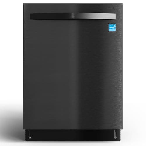 SUNVIVIPRO 24" Built-in Dishwasher, Stainless Steel Dishwasher Machine with Adjustable Racks, 14–16 Place Settings Large Capacity Dish Washer, 8 Wash Programs, Energy Star Certified, Black