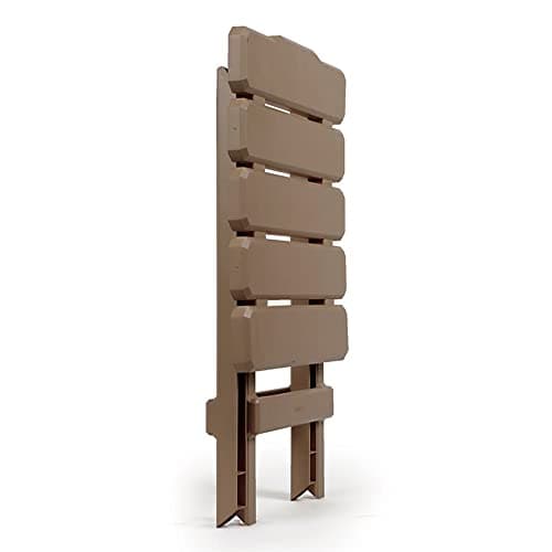 Camco Adirondack Portable Outdoor Camping Small Weatherproof Rustproof Durable Plastic Folding Side Table for Indoor and Outdoor Use, 2 Pack, Taupe 8
