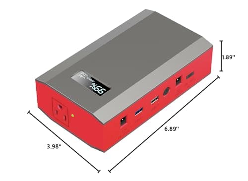 ZeroKor Portable Power Bank with AC Outlet, 65W 110V External Battery Power Pack Portable Laptop Charger Power Source Backup for Outdoor RV Tent Camping Home Smart Device Emergency -Grey Red 7