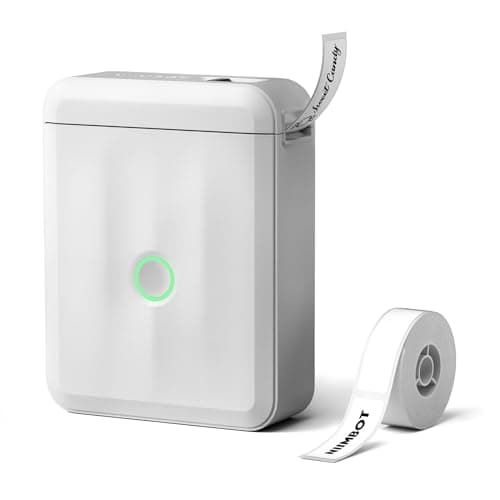 NIIMBOT Label Maker Machine with Tape, D110 New Version Mini Portable Bluetooth Thermal Printer, Sticker Maker Label Maker for Home Office Organization School, Light Gray