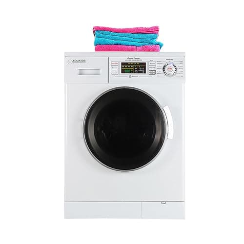 Equator 24 inch Compact New Version All-in-One Combo Washer-Dryer, Vented or Ventless, 1200 RPM, Auto Water, Auto Dry, Winterize, Quiet, Fully Digital in White 2019 Model 9
