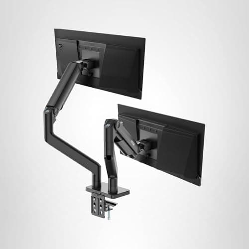 MSI MAG MT201D - Premium Heavy Duty Dual Monitor Stand Arms, 17-45" Support, VESA Compatible, Adjustable Spring Mount, 44 lbs per Screen, Clamp & Grommet, Quick Release Plate - Black 11