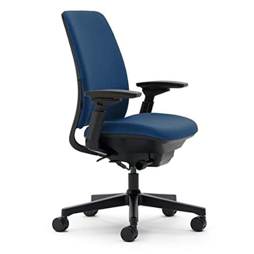 Steelcase Amia Office Chair - Most Comfortable Sit - 4 Points of Adjustability - Ergonomic Desk Chair - Upper Back Support - Adjustable Lumbar Support - Buzz2 Blue Fabric