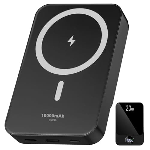 Magnetic Portable Charger, 10000mAh Power Bank with PD 20w Fast Charging, USB C in&Out Battery Pack, Compatible with Mag-Safe for iPhone 16/15/14/13/12 Pro/Pro Max Series, Samsung, Android, and More