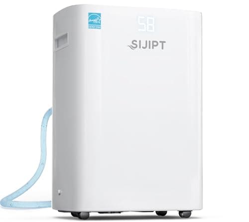 Basement Dehumidifier with Drain Hose, 100 Pints Energy Star Dehumidifiers for Home, Large Room, 1500 Sq.ft Quiet Dehumidifier with Adjustable Humidity Control, Auto Defrost, 1.5 Gal Water Tank